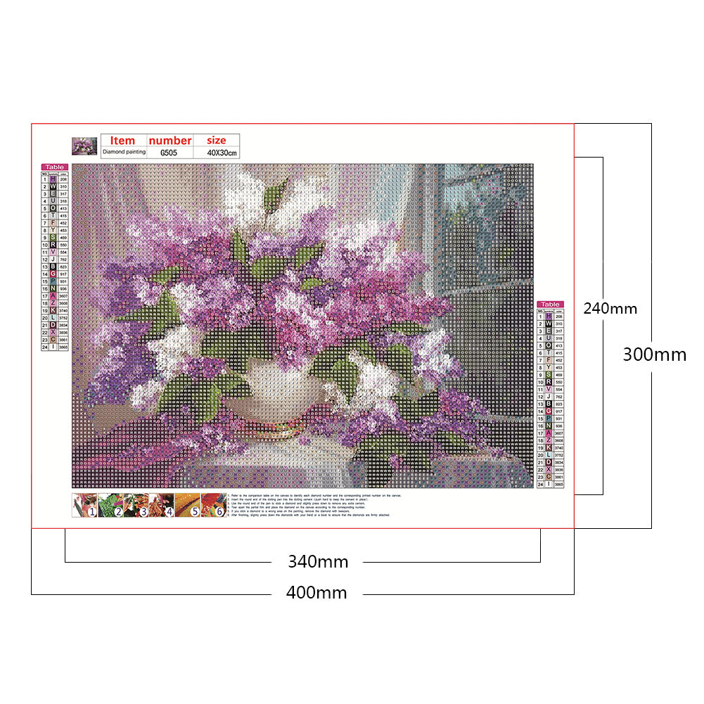Vase Bouquet - Full Round Drill Diamond Painting 40*30CM