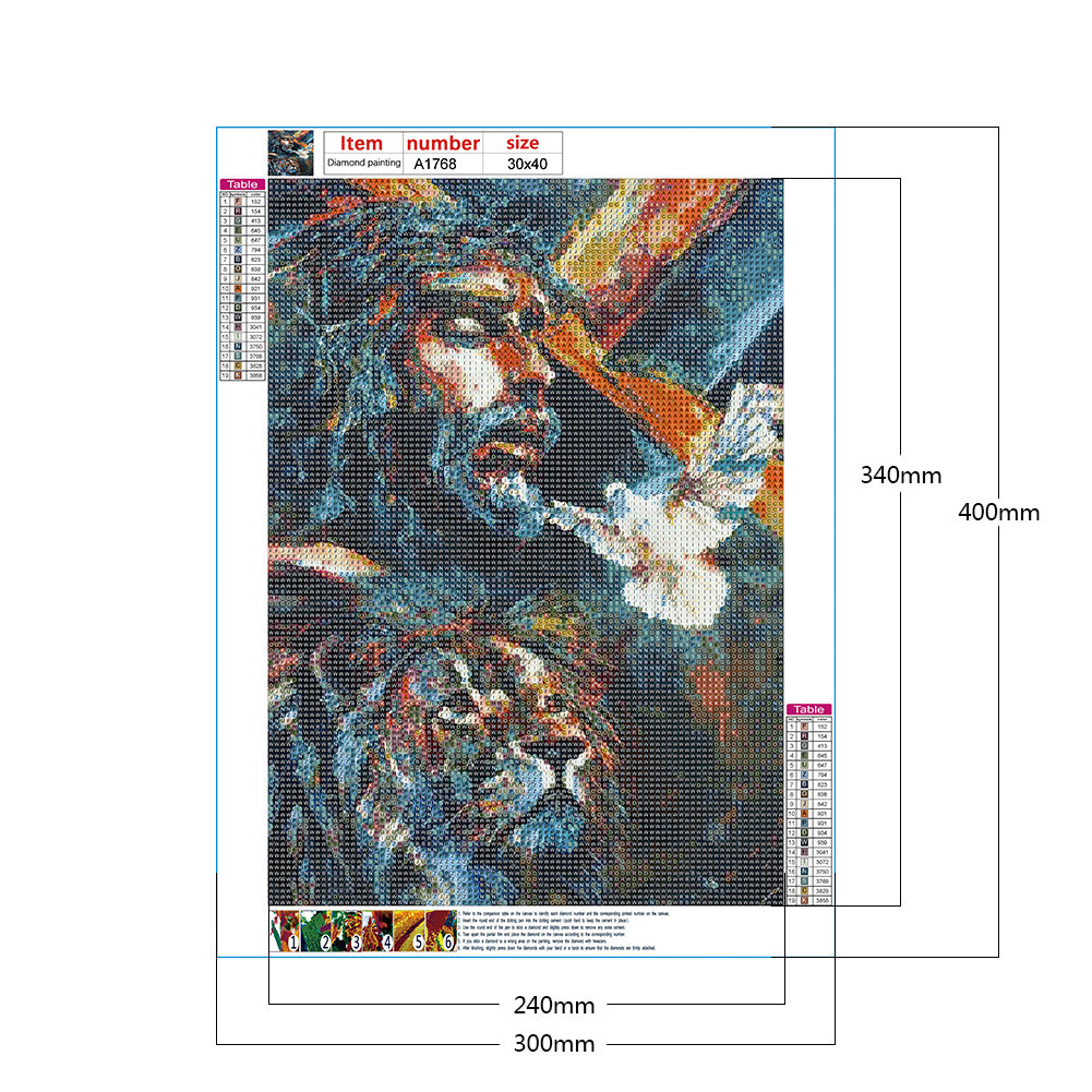 Man - Full Round Drill Diamond Painting 30*40CM