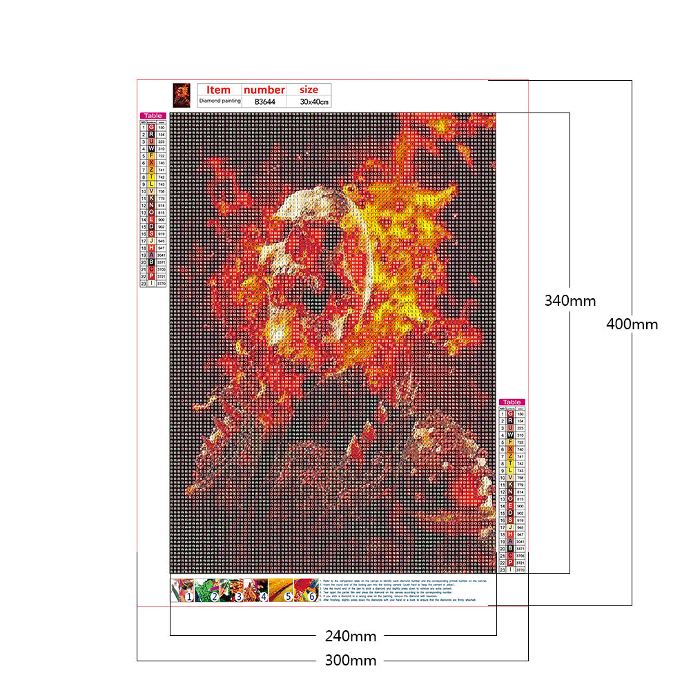 Flame Skull - Full Round Drill Diamond Painting 30*40CM