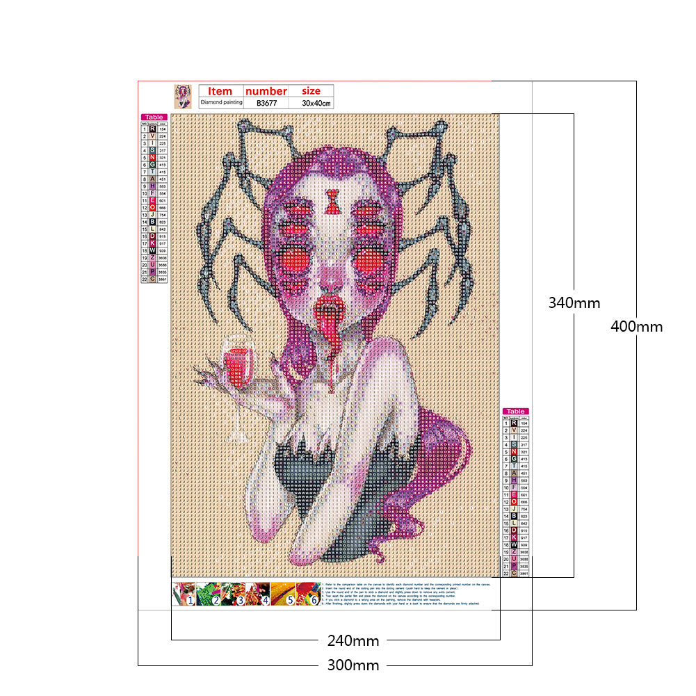 Heavy Makeup Woman - Full Round Drill Diamond Painting 30*40CM