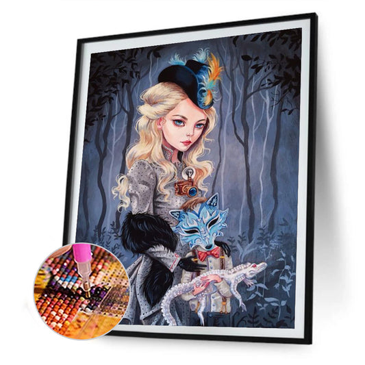 Heavy Makeup Woman - Full Round Drill Diamond Painting 30*40CM