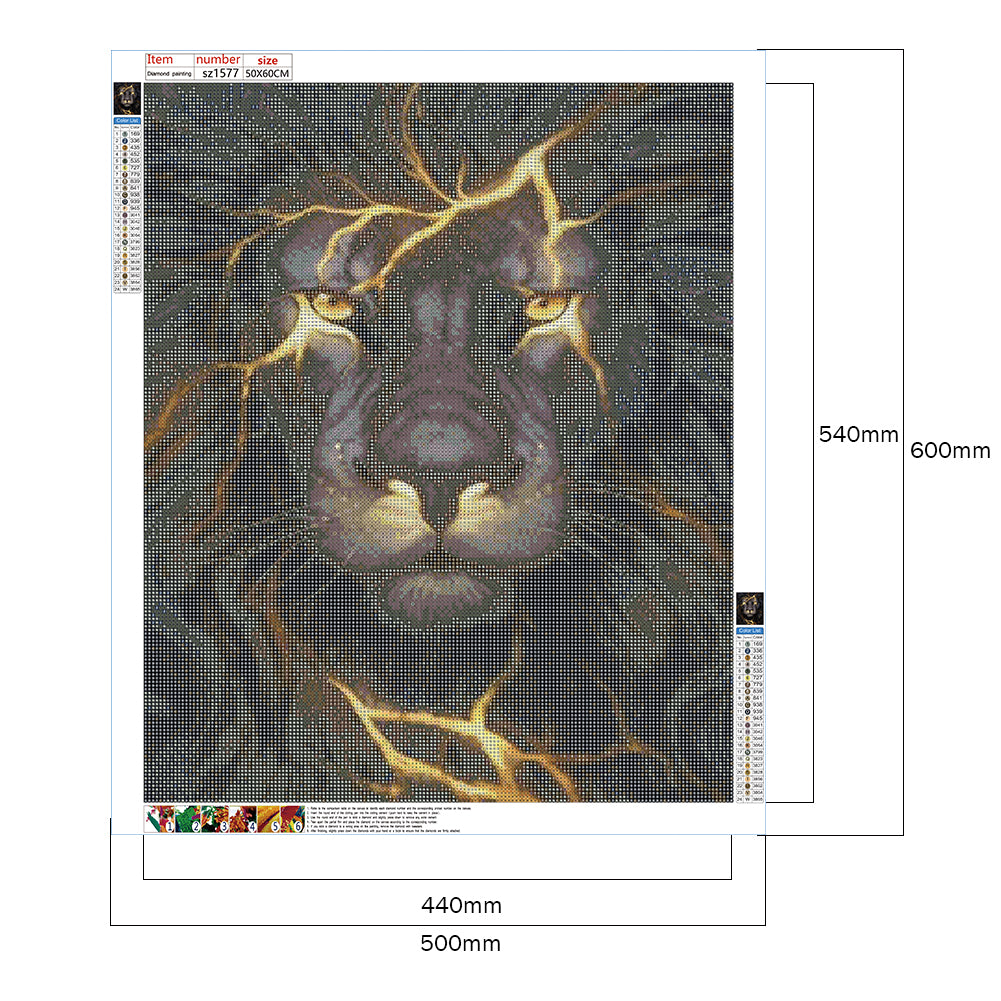 Lion - Full Round Drill Diamond Painting 50*60CM