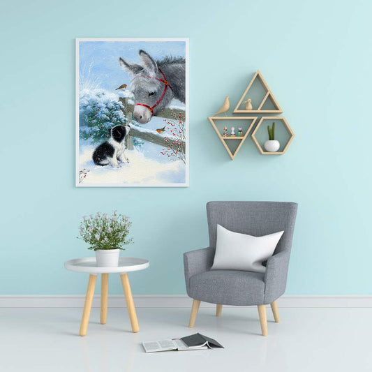 Donkey And Puppy - Full Round Drill Diamond Painting 40*50CM