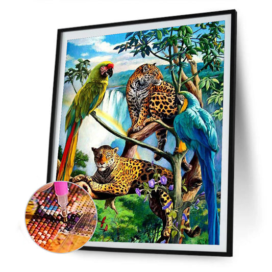 Leopard Parrot - Full Round Drill Diamond Painting 40*50CM