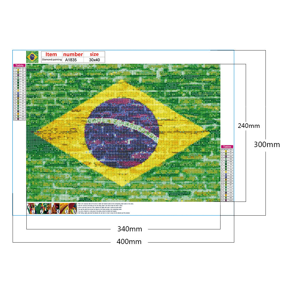 National Flag - Full Round Drill Diamond Painting 40*30CM