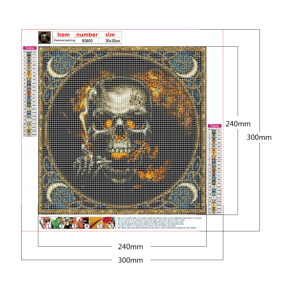 Skull Series - Full Round Drill Diamond Painting 30*30CM