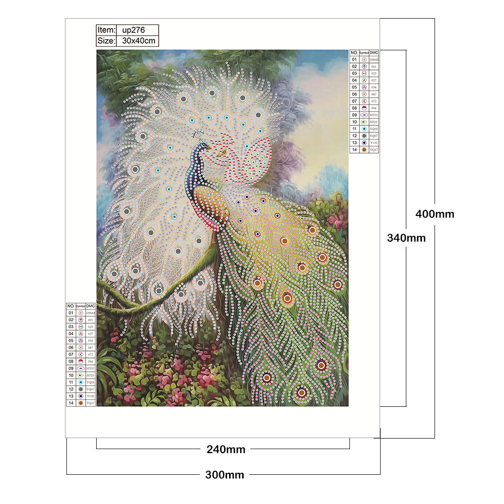 Peacock - Special Shaped Drill Diamond Paiting 30*40CM