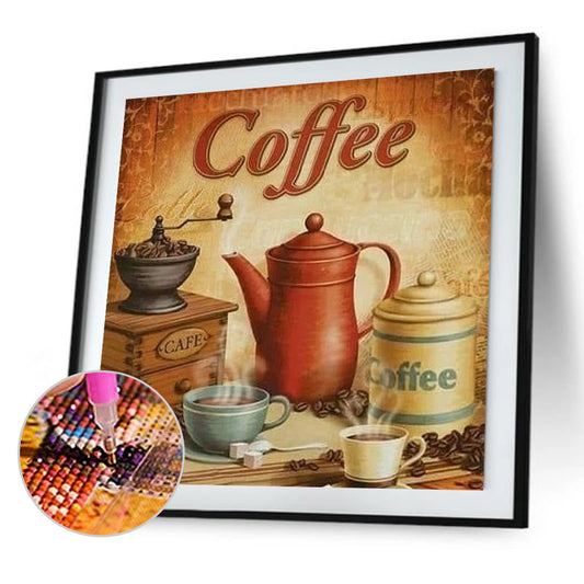 Coffee - Full Round Drill Diamond Painting 45*45CM