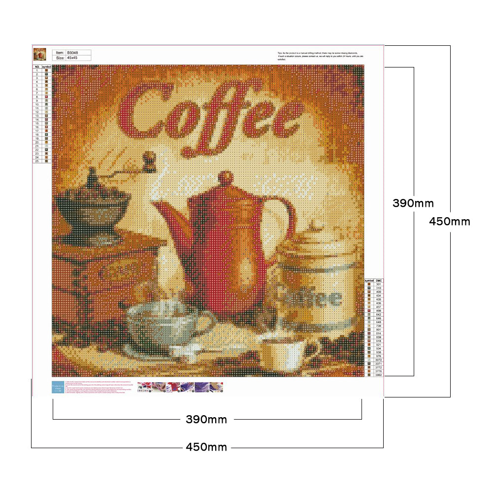 Coffee - Full Round Drill Diamond Painting 45*45CM