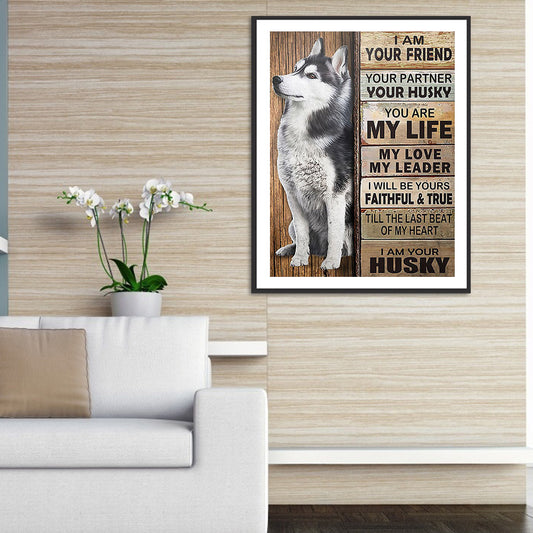 Husky English 30*40CM(Canvas) Full Round Drill Diamond Painting