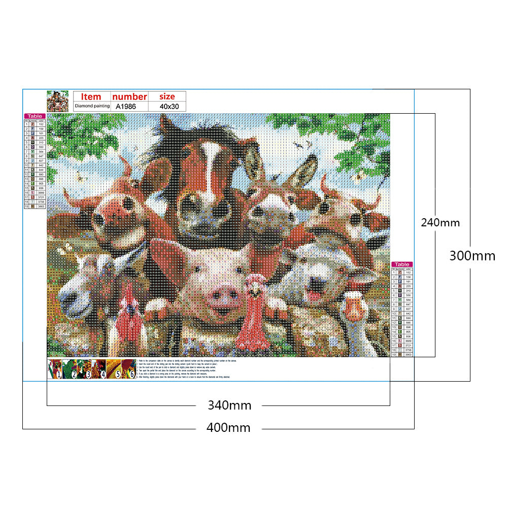 Animal Party 40*30CM(Canvas) Full Round Drill Diamond Painting