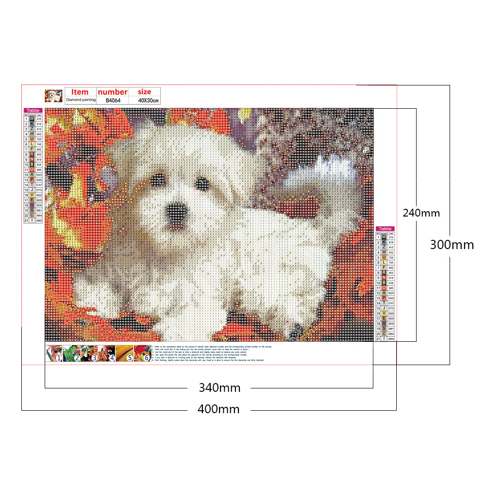 Puppy 40*30CM(Canvas) Full Round Drill Diamond Painting