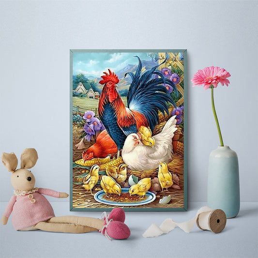 Chicken 30*40CM(Canvas) Full Round Drill Diamond Painting