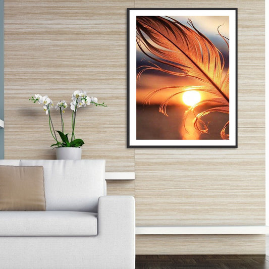 Sunset Feather 30*40CM(Canvas) Full Round Drill Diamond Painting