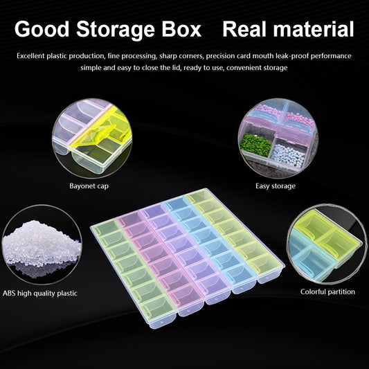 Nail Art Storage Box Diamond Painting Crystal Beads Organizer Holder Case