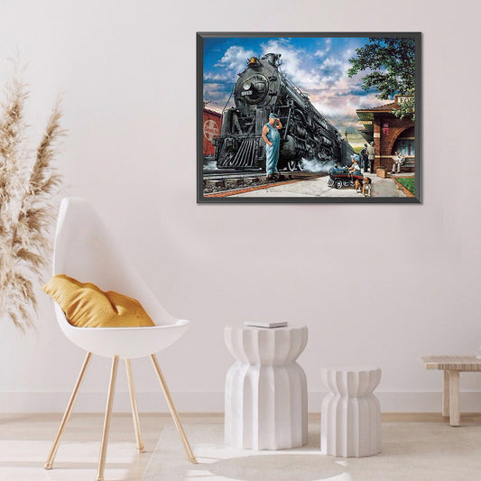 Big Train 40*30CM(Canvas) Full Round Drill Diamond Painting