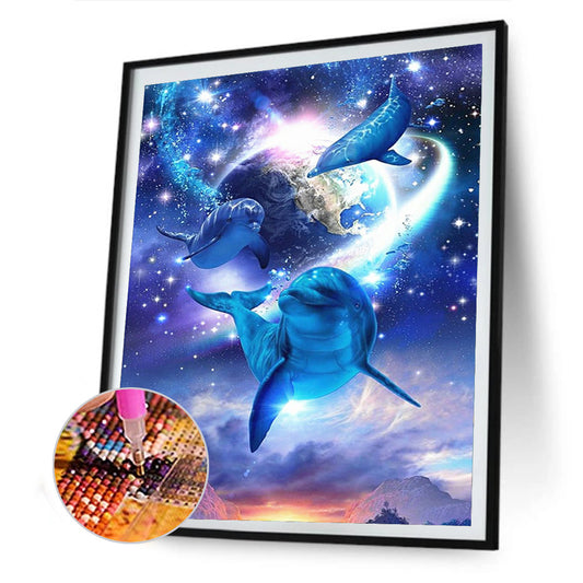 Dolphin - Full Round Drill Diamond Painting 40*50CM