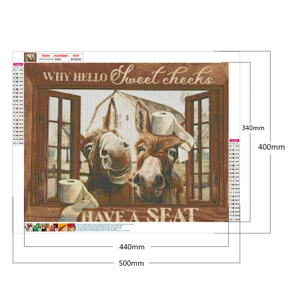 Donkey - Full Round Drill Diamond Painting 50*40CM