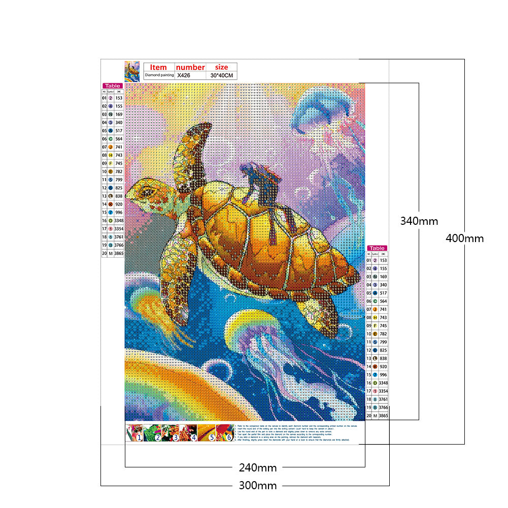 Underwater Animal World - Full Round Drill Diamond Painting 30*40CM