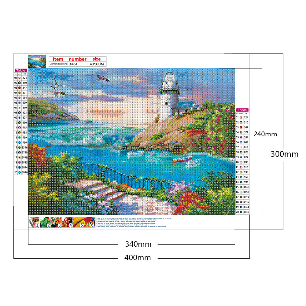 Beach Scenery - Full Round Drill Diamond Painting 40*30CM