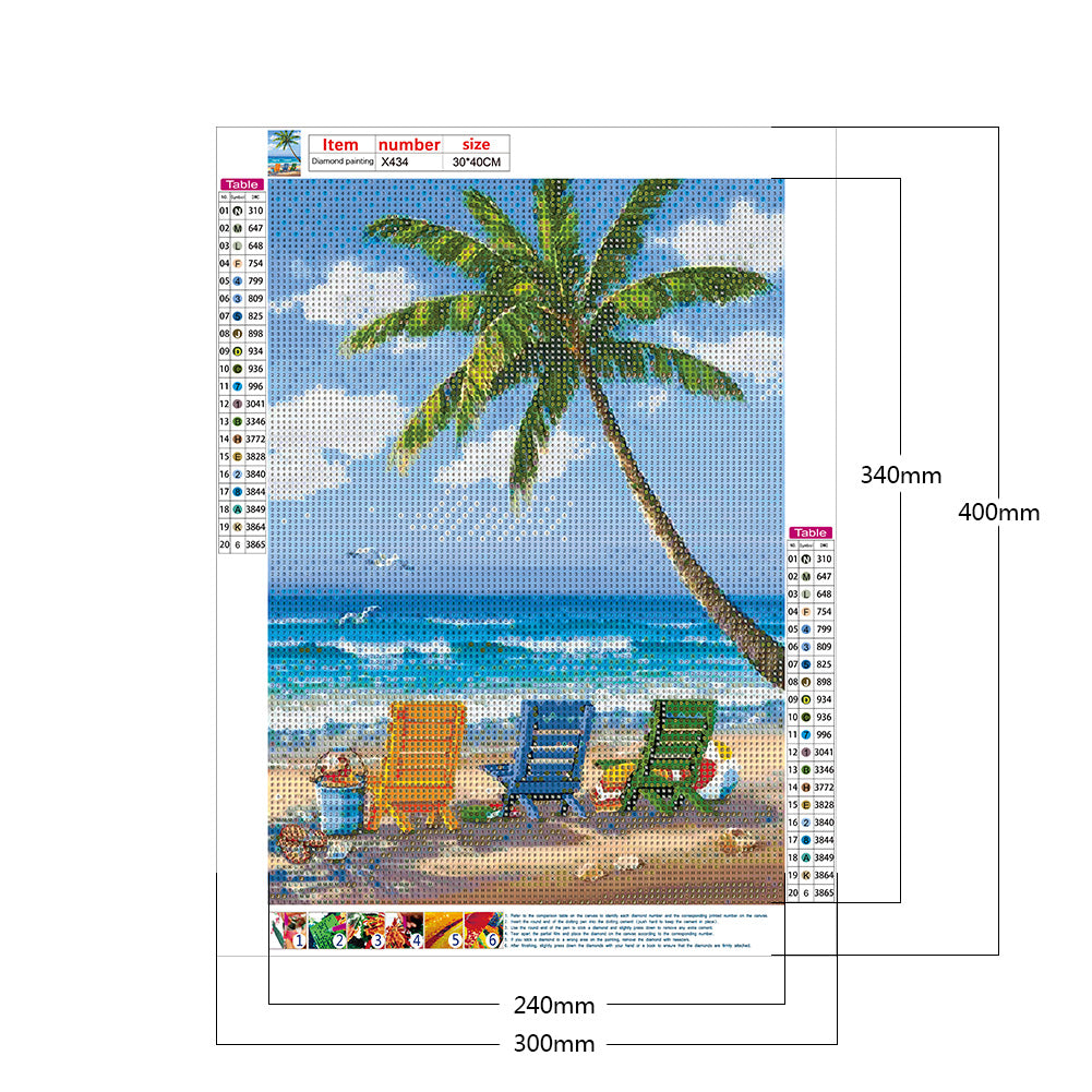 Beach Humanities - Full Round Drill Diamond Painting 30*40CM