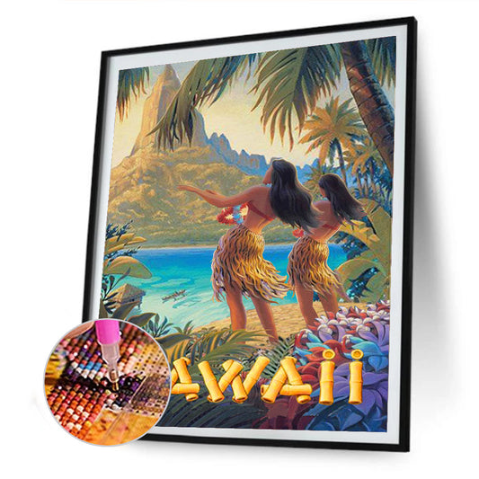 Beach Humanities - Full Round Drill Diamond Painting 30*40CM