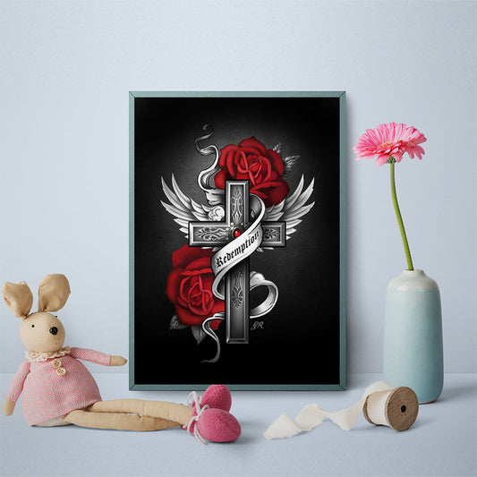 Cross - Full Round Drill Diamond Painting 30*40CM