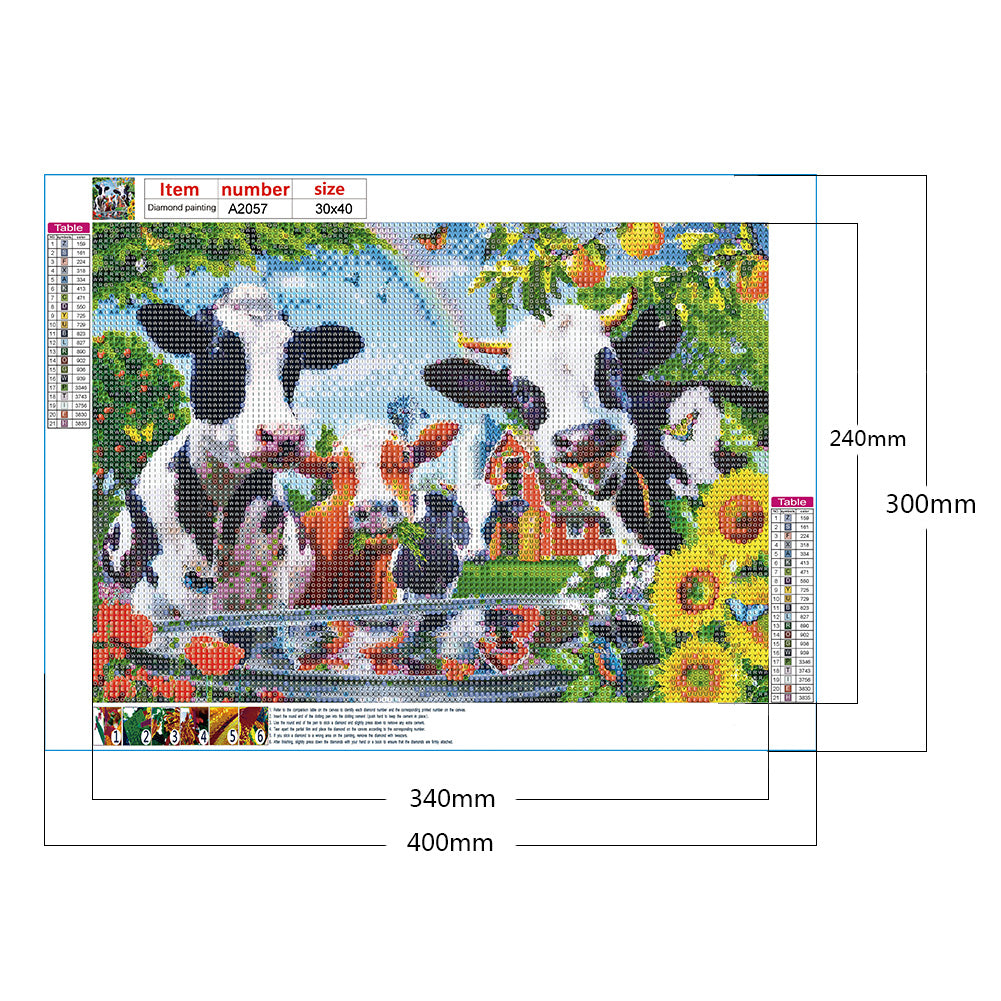 Cattle - Full Round Drill Diamond Painting 40*30CM