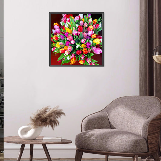 Tulip Bouquet - Full Round Drill Diamond Painting 30*30CM
