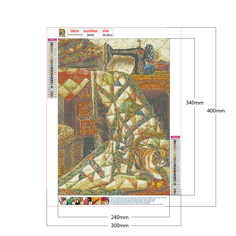 Sewing Machine - Full Round Drill Diamond Painting 30*40CM