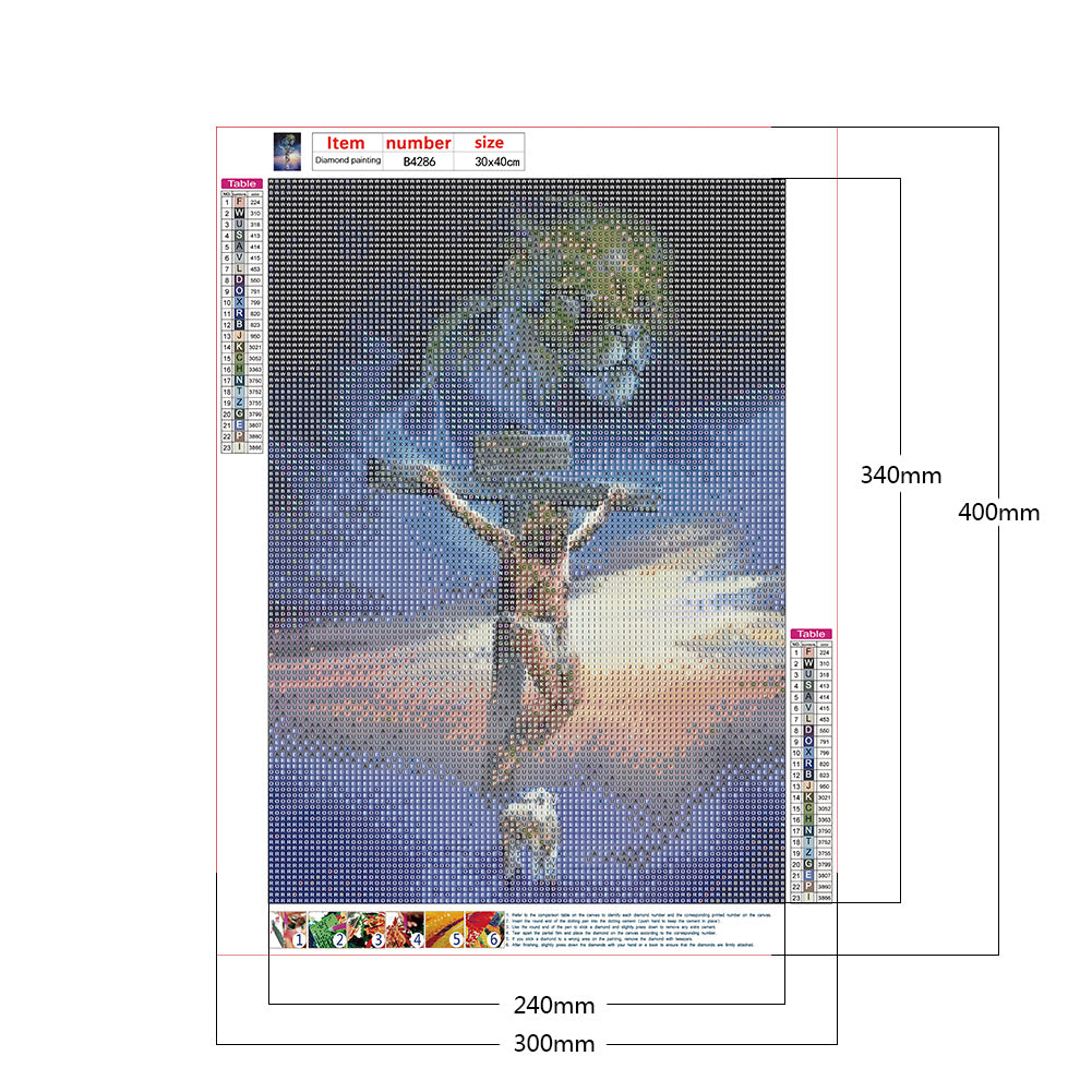 Jesus On The Cross - Full Round Drill Diamond Painting 30*40CM