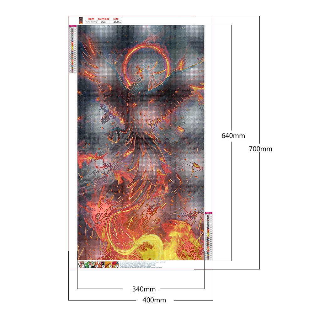 Fire Phoenix - Full Round Drill Diamond Painting 40*70CM