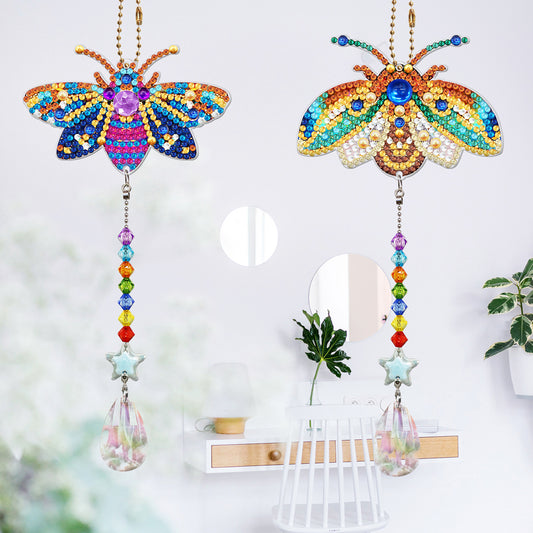 2pcs 5D Diamond Painting Double-sided Drill Pendant Bag Keychain Jewelry