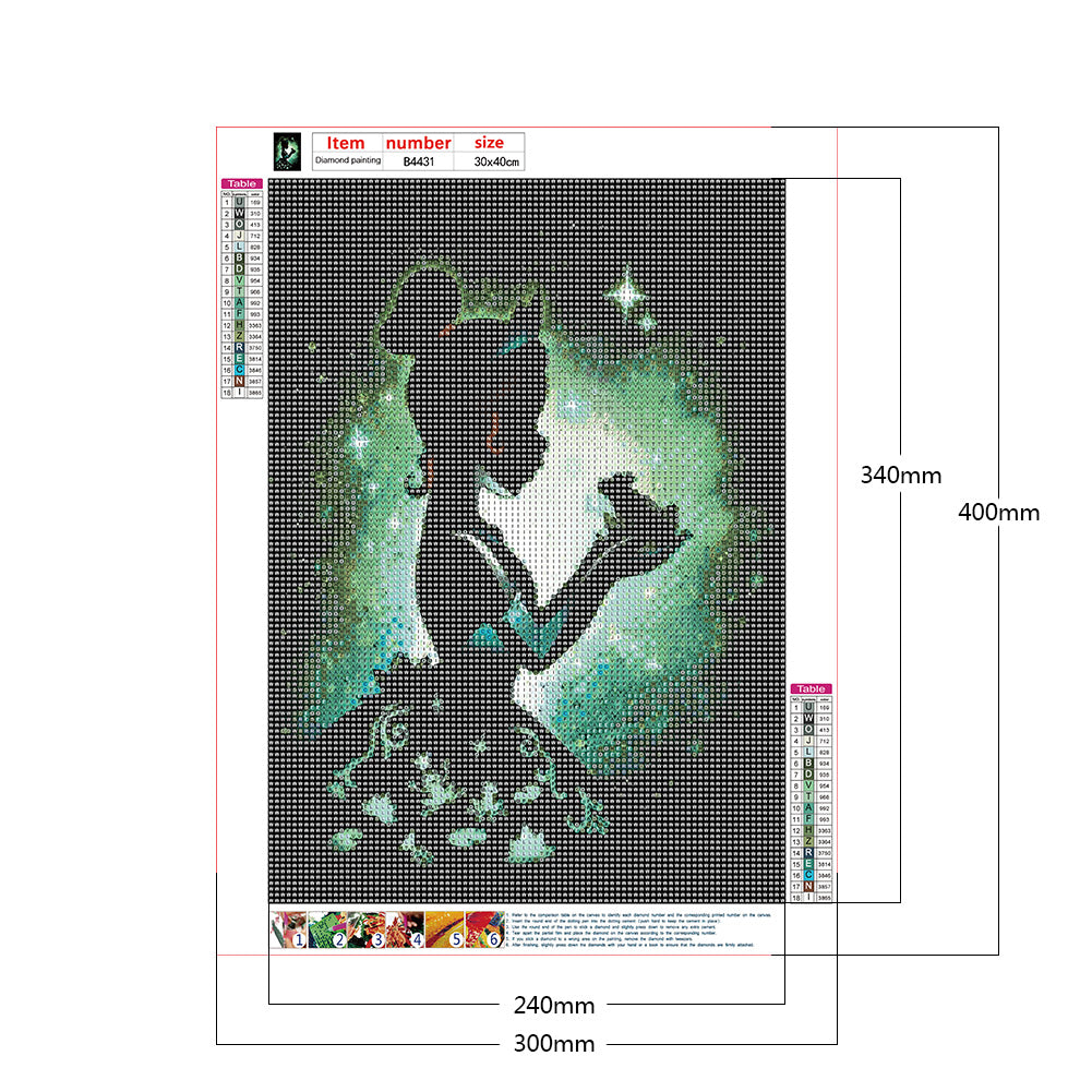 Disney Character Silhouette - Full Round Drill Diamond Painting 30*40CM