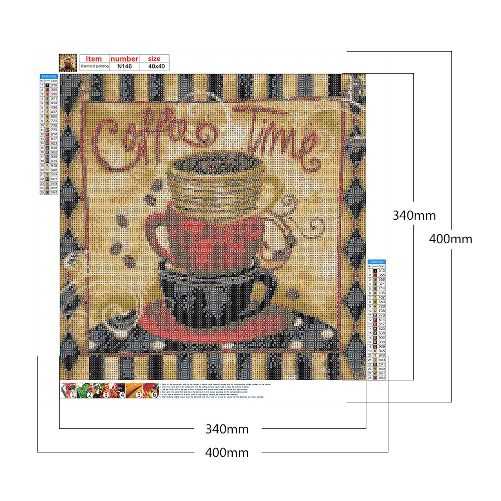 Coffee Calligraphy - Full Square Drill Diamond Painting 40*40CM