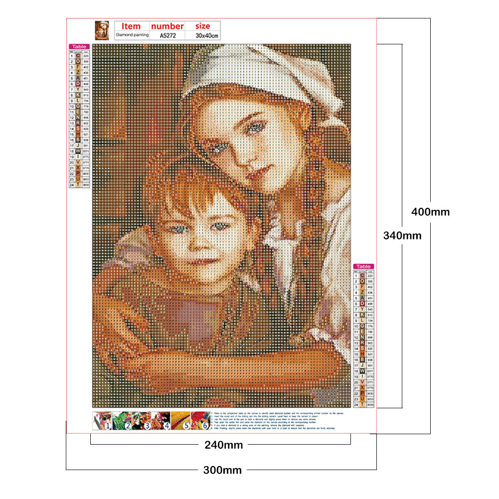 Siblings - Full Round Drill Diamond Painting 30*40CM