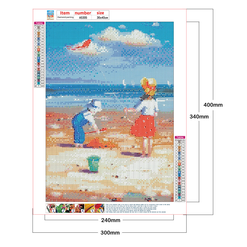 Leisure Time By The Sea - Full Round Drill Diamond Painting 30*40CM