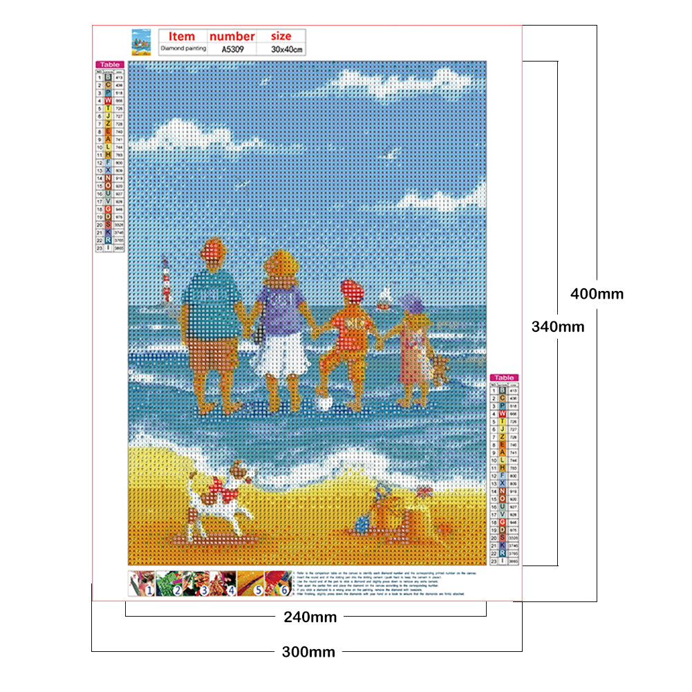 Leisure Time By The Sea - Full Round Drill Diamond Painting 30*40CM