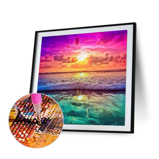 Seaside Sunrise - Full Round Drill Diamond Painting 40*40CM