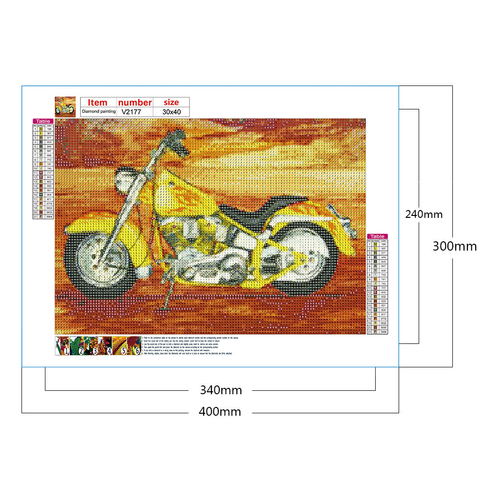 Motorcycle - Full Round Drill Diamond Painting 40*30CM