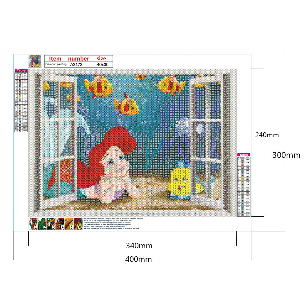 Clownfish Outside The Window - Full Round Drill Diamond Painting 40*30CM