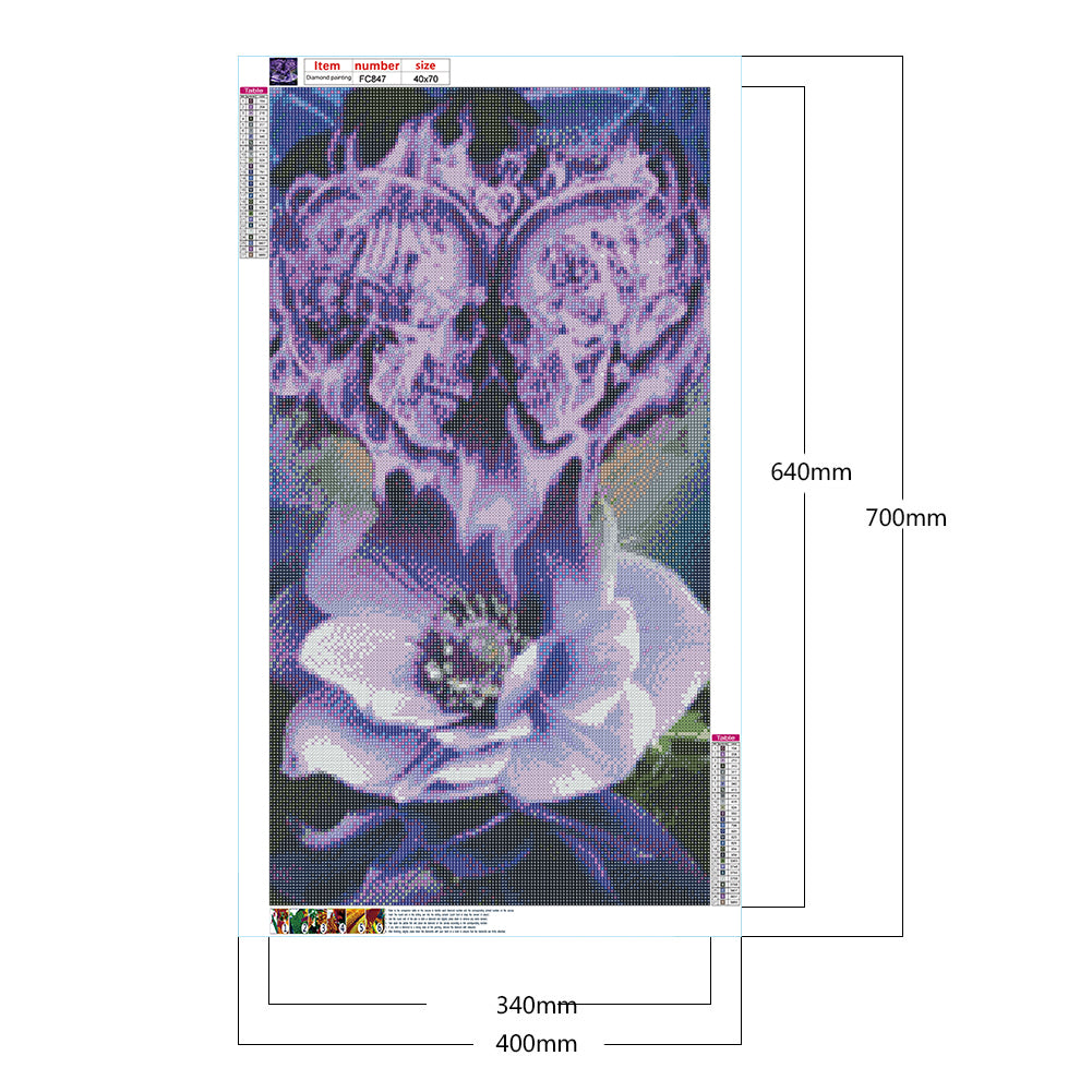 Skull Flower - Full Square Drill Diamond Painting 40*70CM