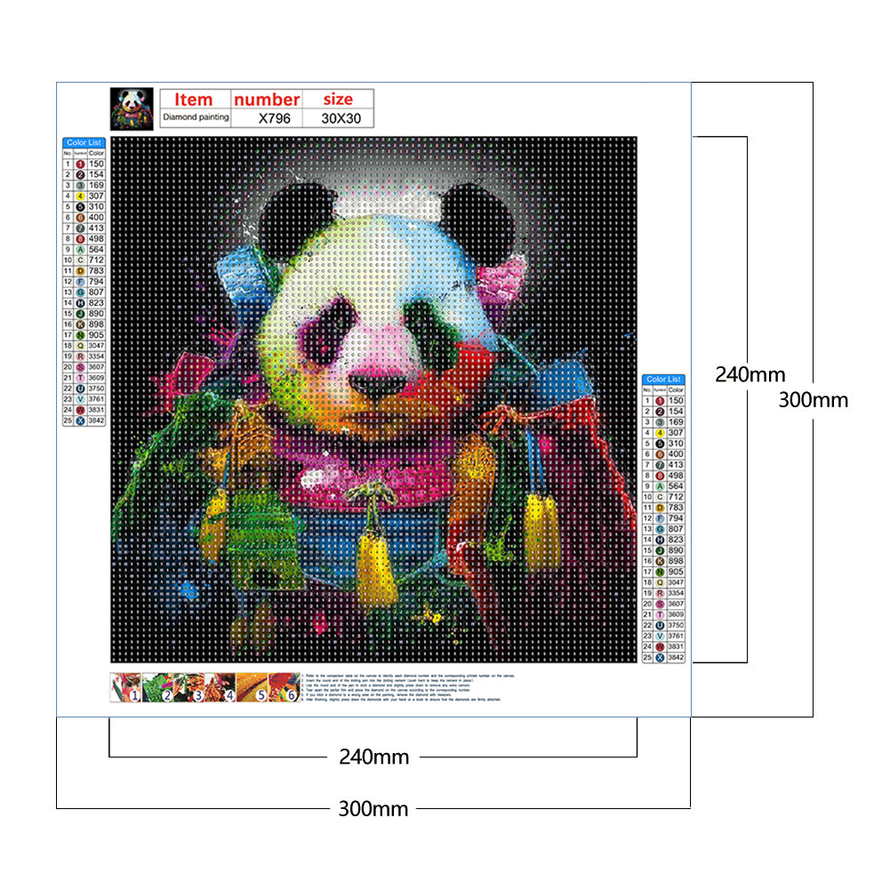 Panda - Full Round Drill Diamond Painting 30*30CM