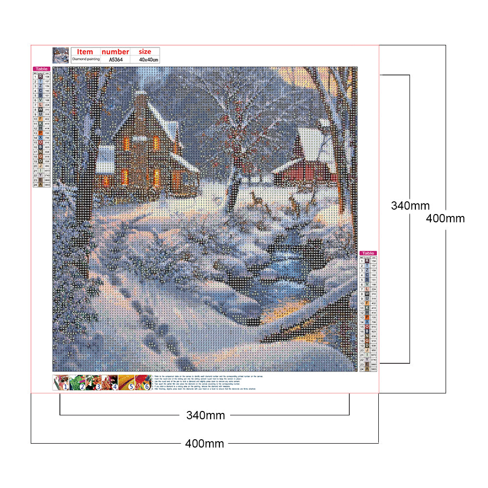 Houses - Full Round Drill Diamond Painting 40*40CM