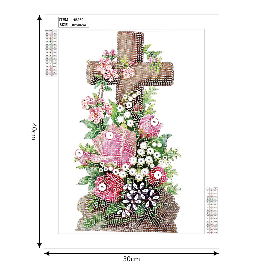 Cross - Special Shaped Drill Diamond Paiting 30*40CM