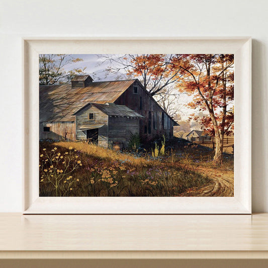 Country House - Full Round Drill Diamond Painting 40*30CM