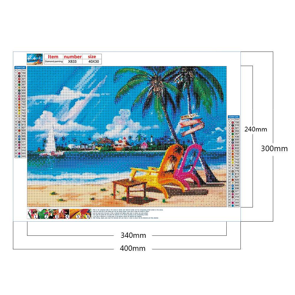 Seaside - Full Round Drill Diamond Painting 40*30CM