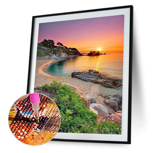 Beach Sunset - Full Round Drill Diamond Painting 40*50CM