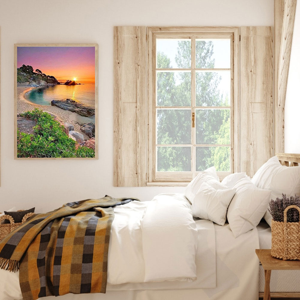 Beach Sunset - Full Round Drill Diamond Painting 40*50CM