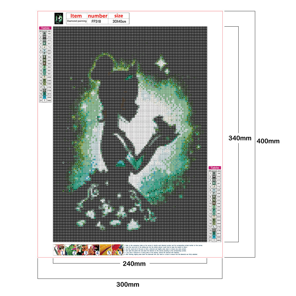 Silhouette Princess - Full Square Drill Diamond Painting 30*40CM